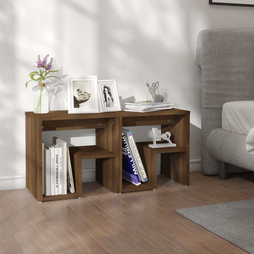 Vidaxl nachtkastjes 2 st 40x30x40 cm bewerkt hout bruin eikenkleur