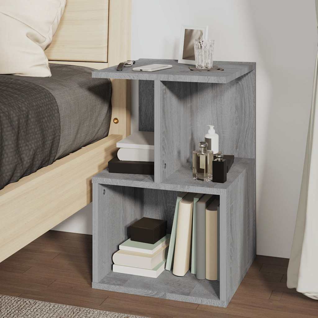 Vidaxl nachtkastje 35x35x55 cm bewerkt hout grijs sonoma eikenkleurig