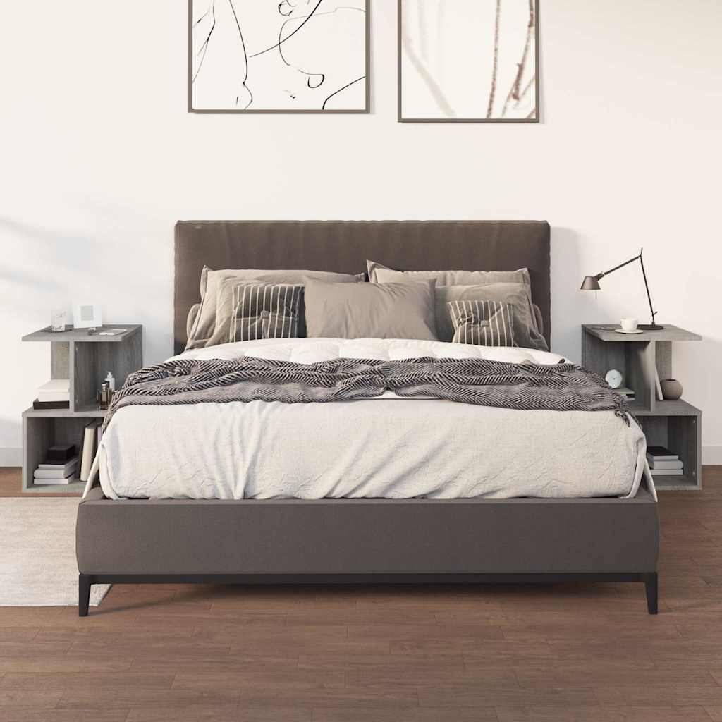 Vidaxl nachtkastjes 2 st 35x35x55 cm bewerkt hout grijs sonoma eiken