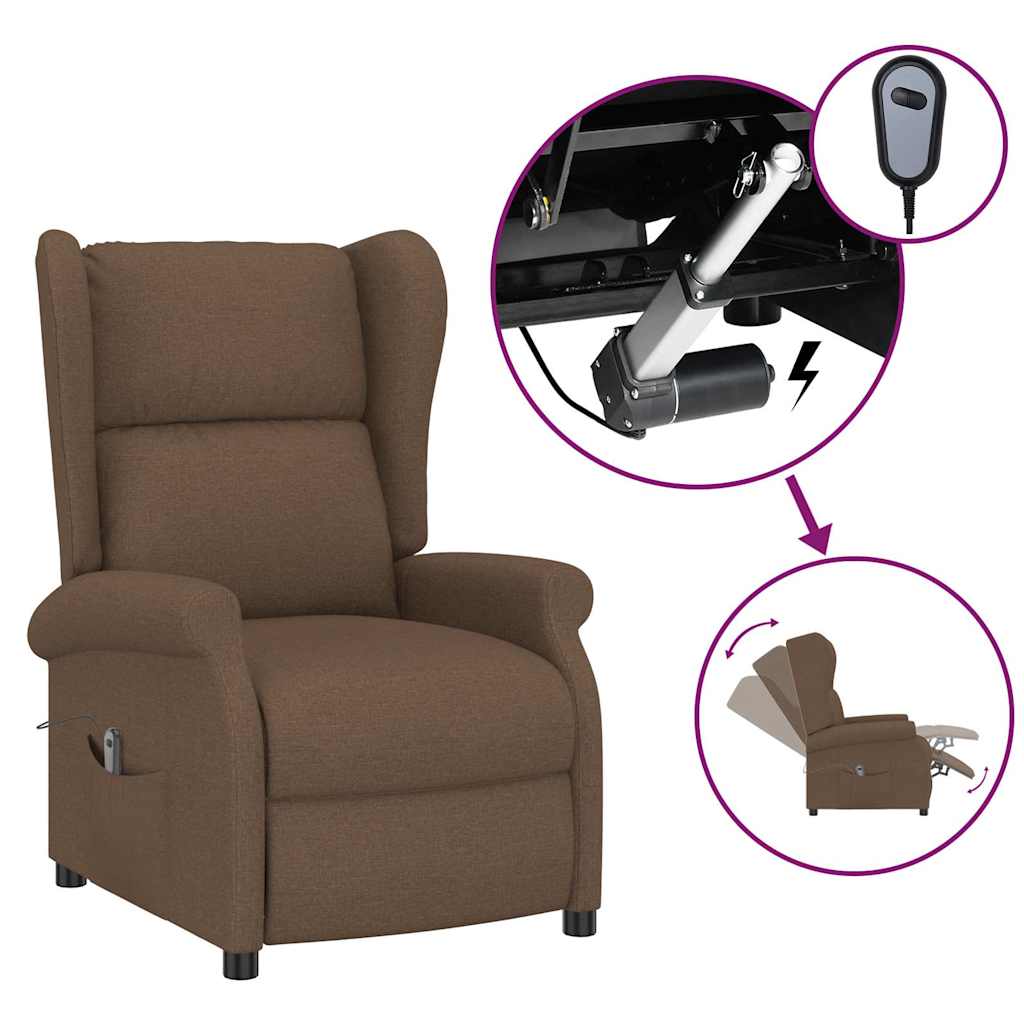 Vidaxl fauteuil verstelbaar elektrisch stof bruin