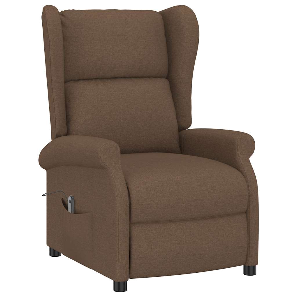 Vidaxl fauteuil verstelbaar elektrisch stof bruin