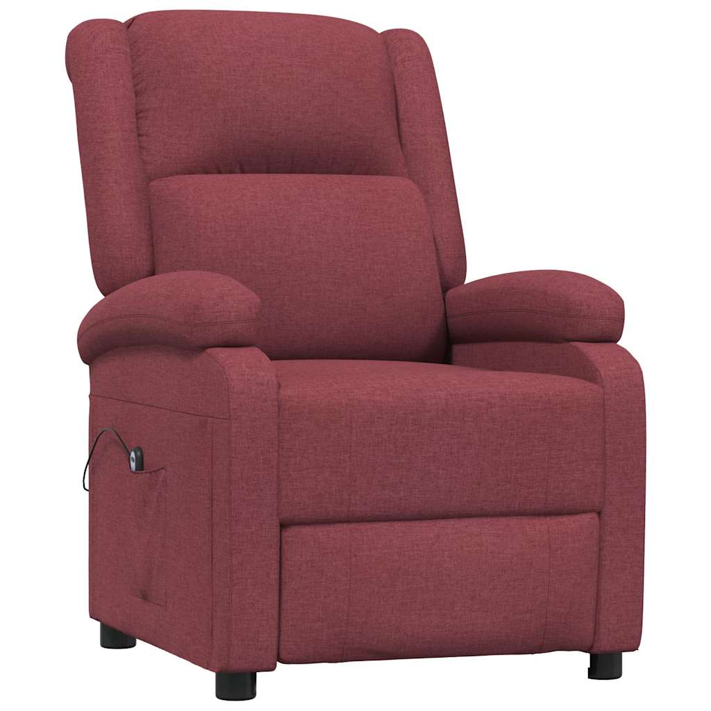 Vidaxl fauteuil verstelbaar elektrisch stof wijnrood