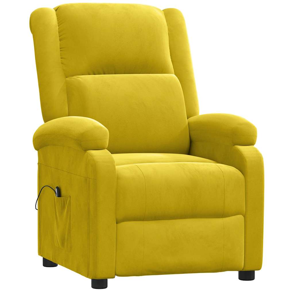 Vidaxl fauteuil verstelbaar elektrisch stof geel