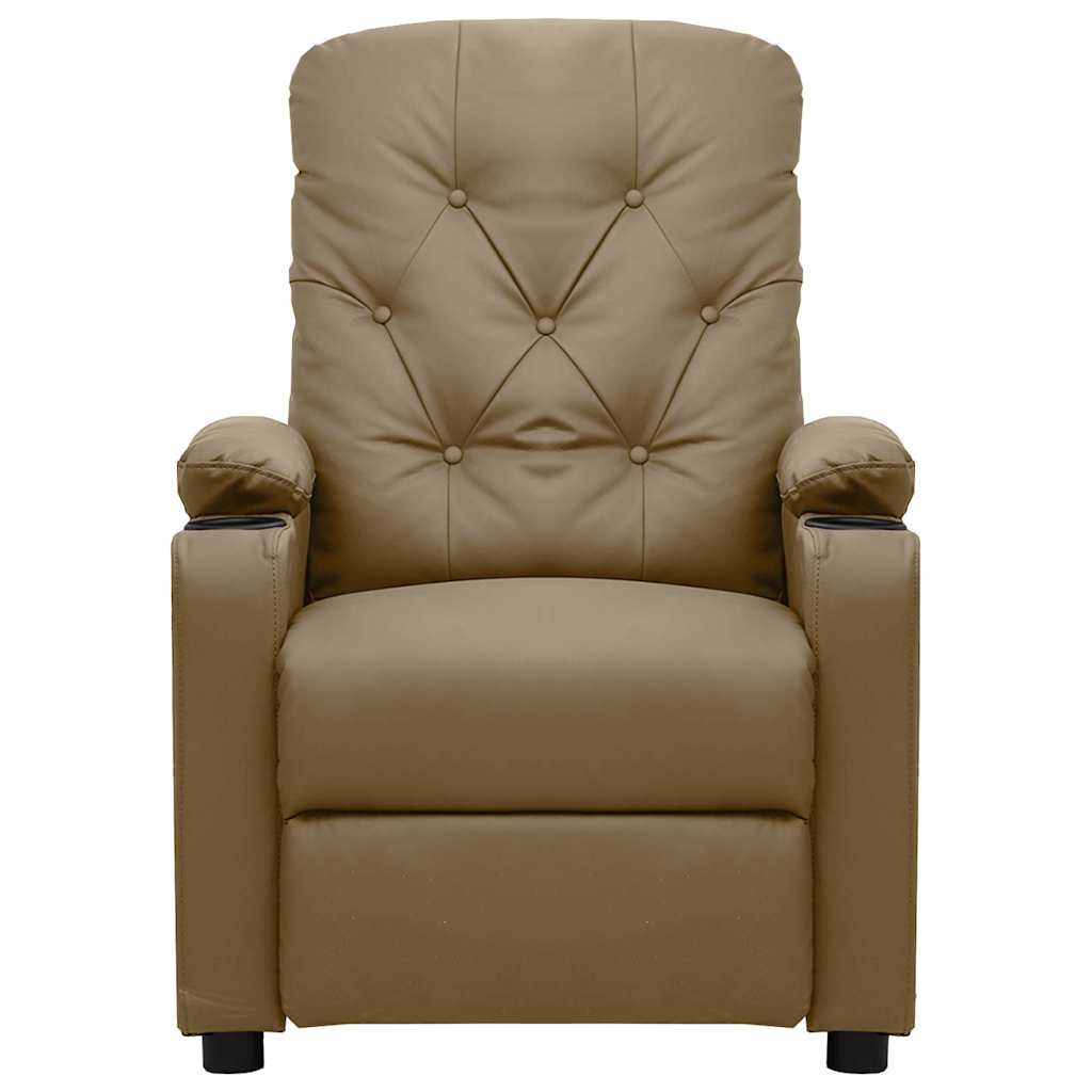 Vidaxl fauteuil verstelbaar elektrisch kunstleer cappuccinokleurig