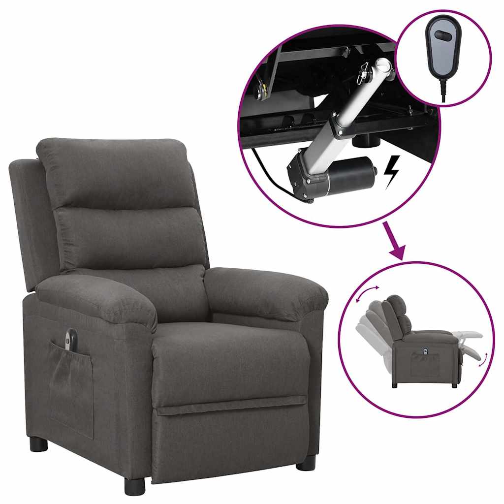 Vidaxl fauteuil elektrisch verstelbaar stof donkergrijs