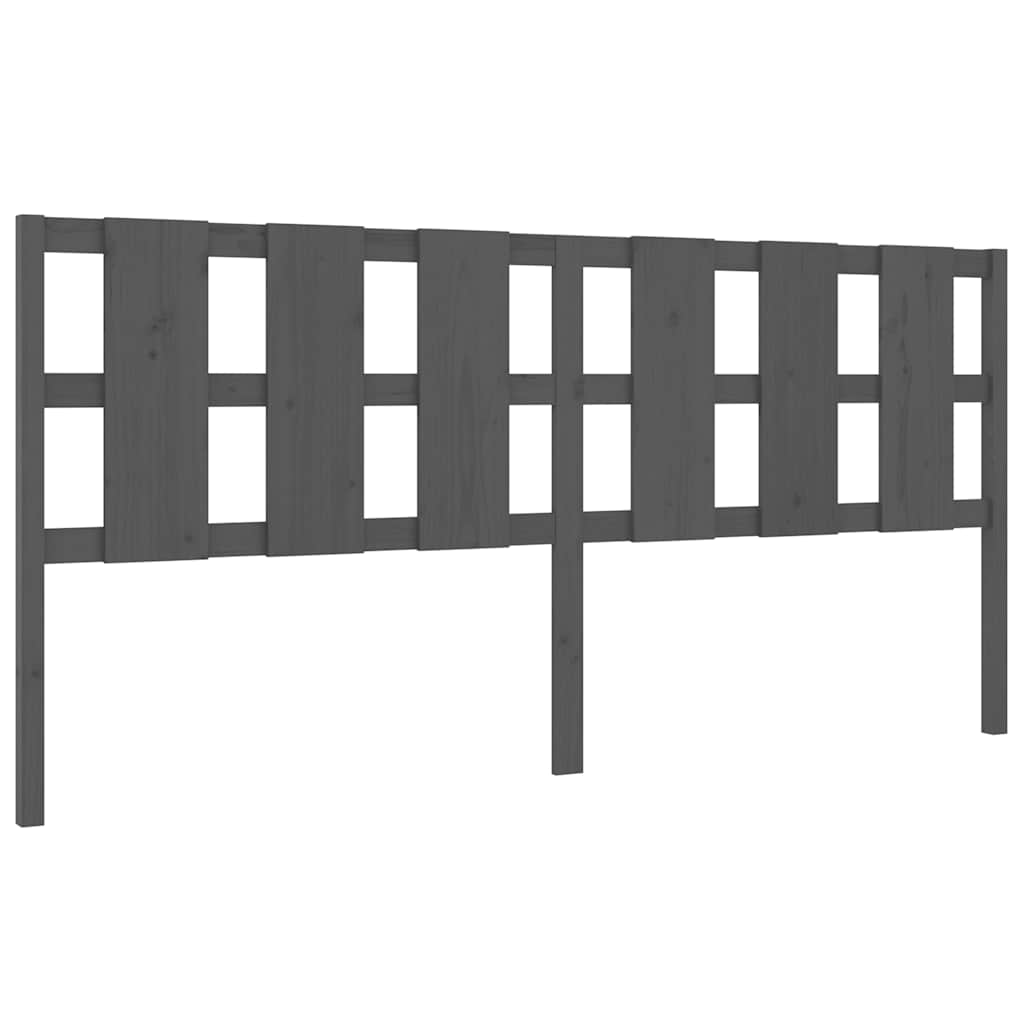 Vidaxl hoofdbord 205,5x4x100 cm massief grenenhout grijs