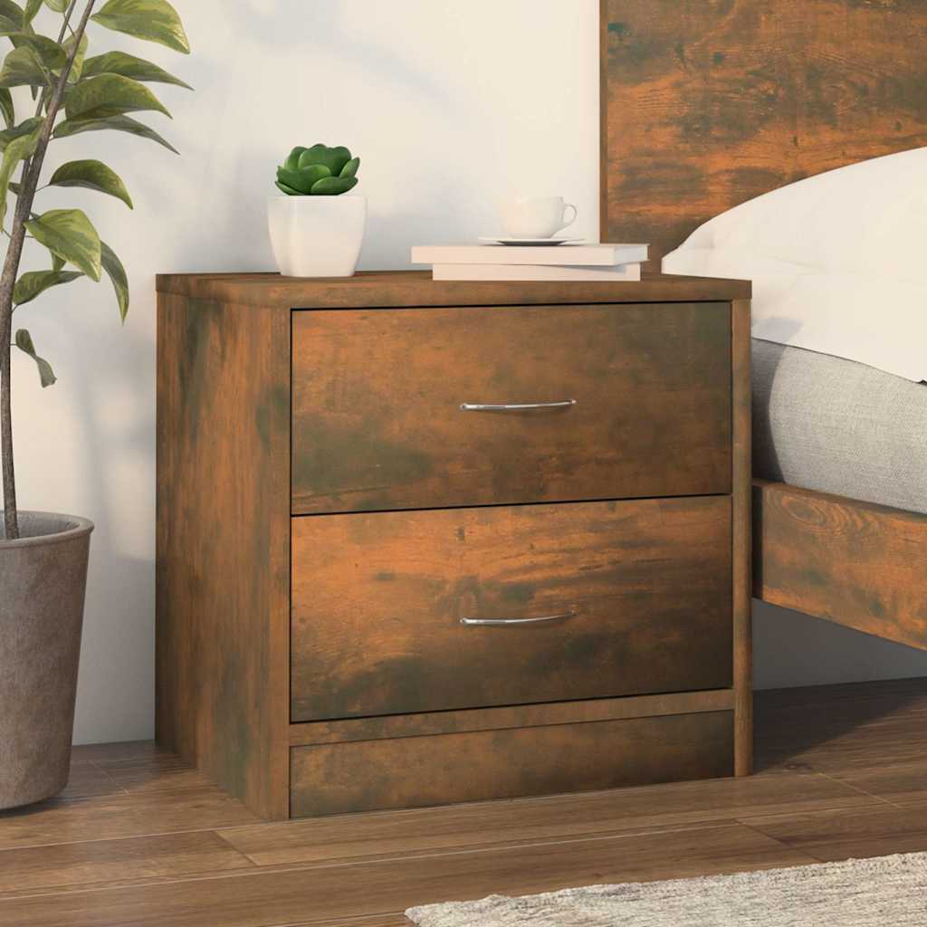 Vidaxl nachtkastje 40x30x40 cm bewerkt hout gerookt eikenkleurig