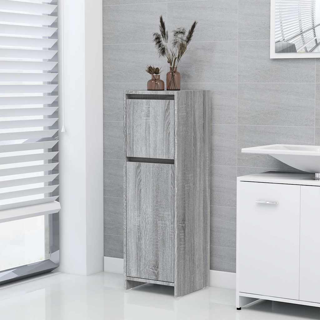 Vidaxl badkamerkast 30x30x95 cm bewerkt hout grijs sonoma eikenkleurig