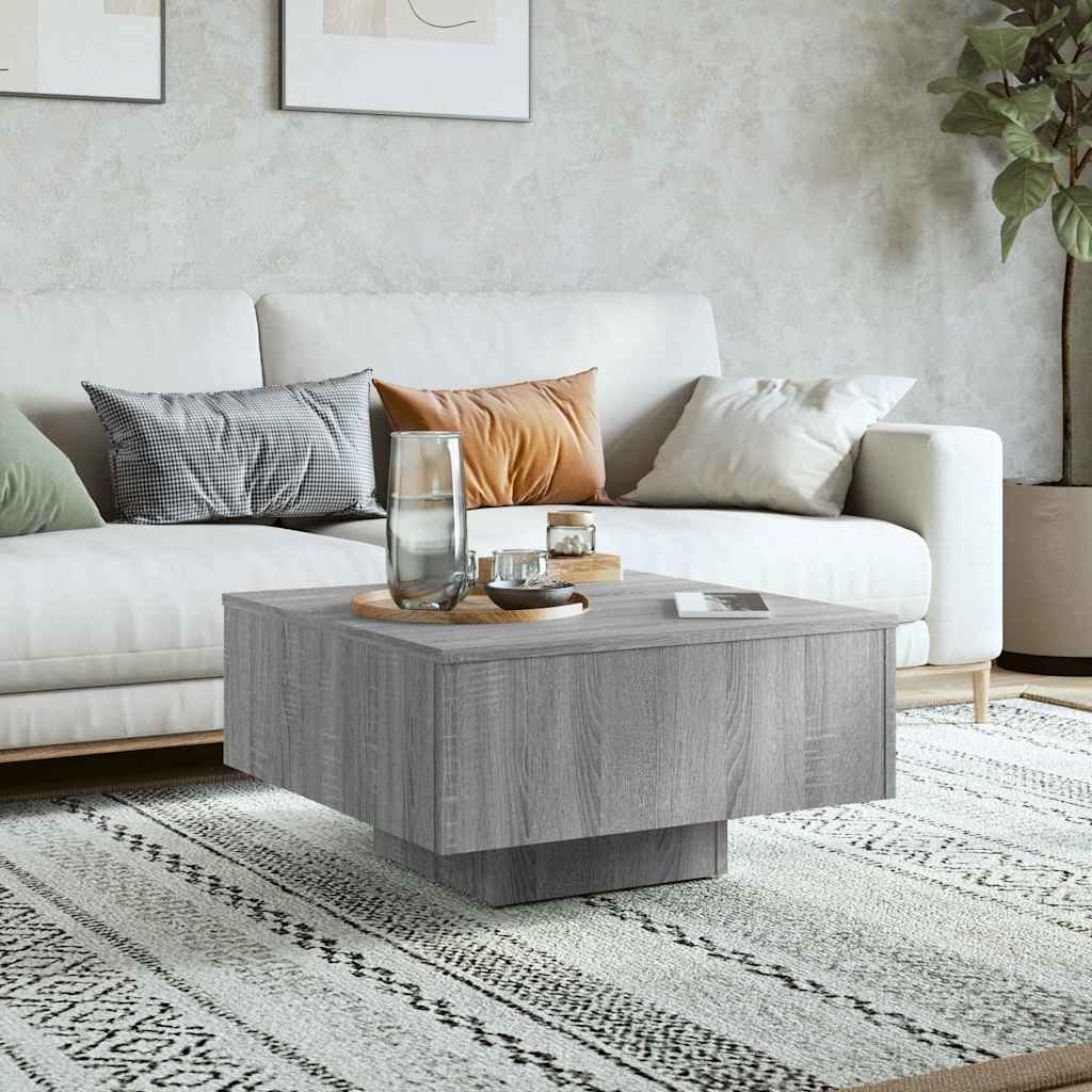 Vidaxl salontafel 60x60x31,5 cm bewerkt hout grijs sonoma eikenkleurig