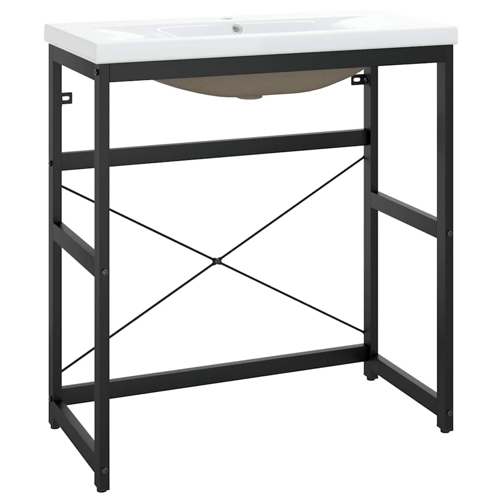 Vidaxl wastafelframe met inbouwwastafel ijzer zwart