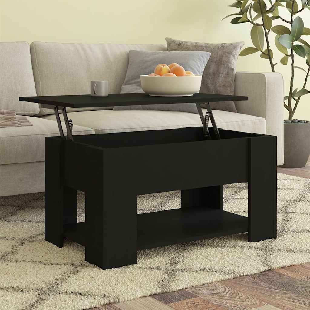 Vidaxl salontafel 79x49x41 cm bewerkt hout zwart