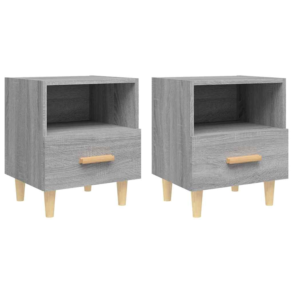 Vidaxl nachtkastjes 2 st 40x35x47 cm grijs sonoma eikenkleurig