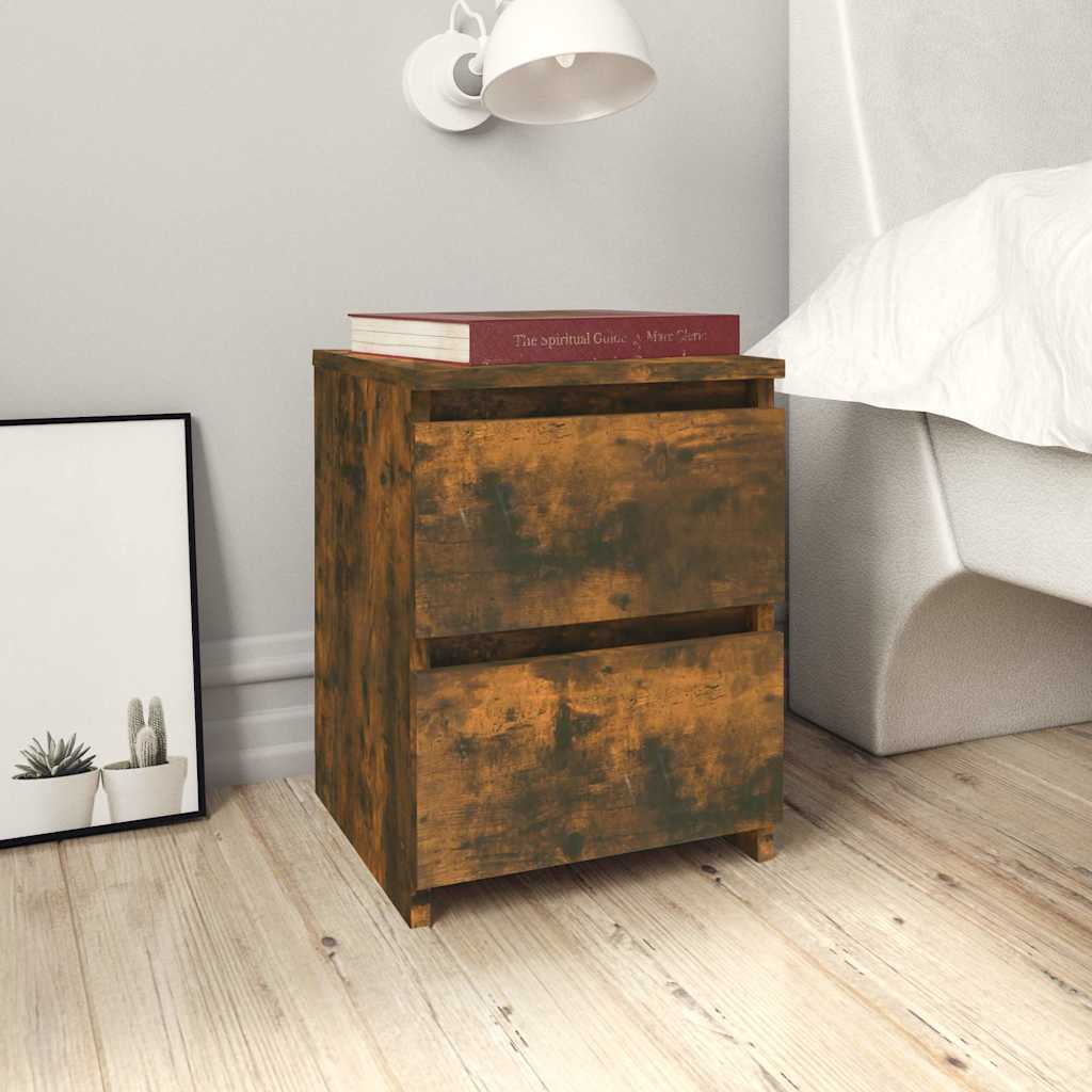 Vidaxl nachtkastje gerookt eiken 30x30x40 cm engineered wood