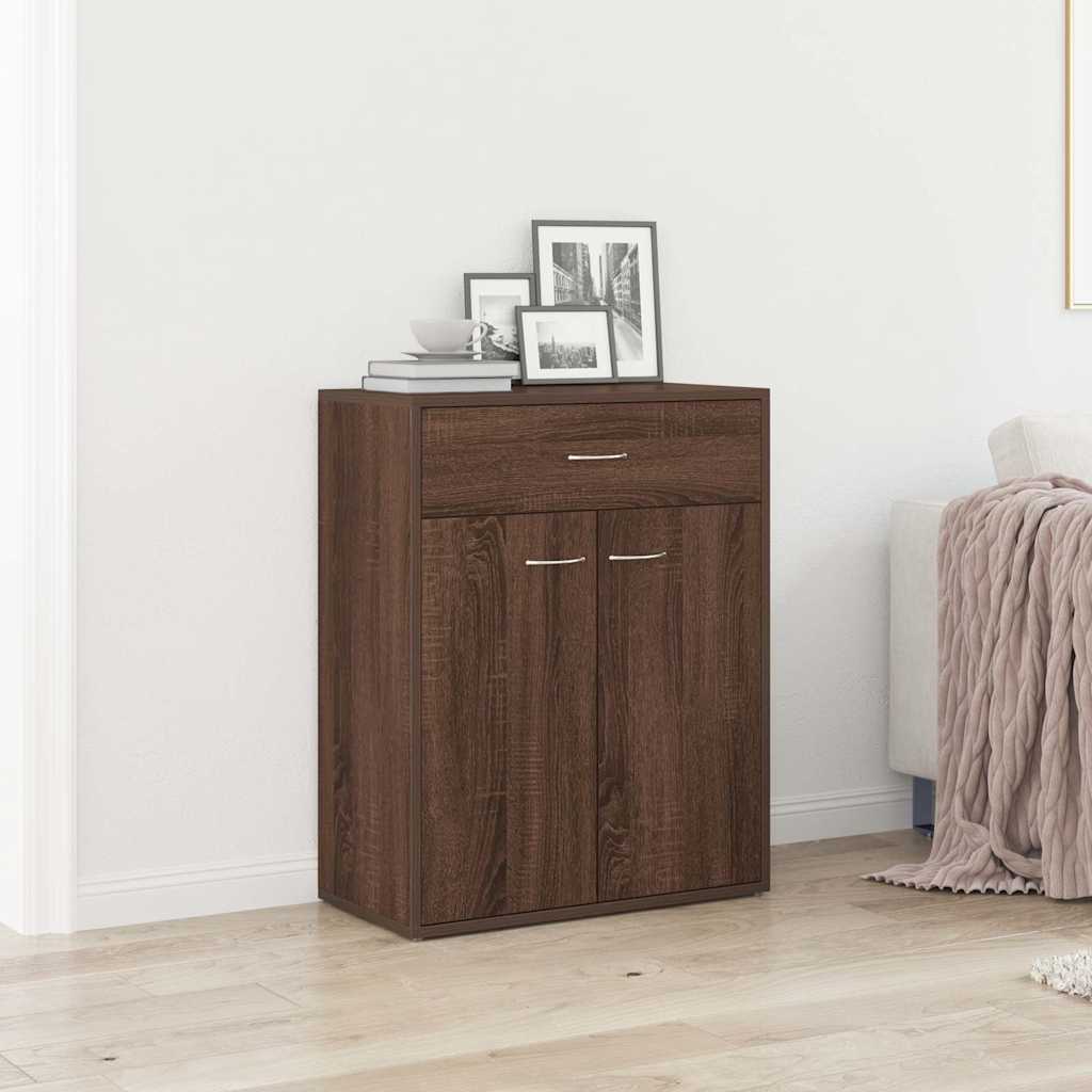 Vidaxl dressoir 60x30x75 cm bewerkt hout bruin eikenkleur