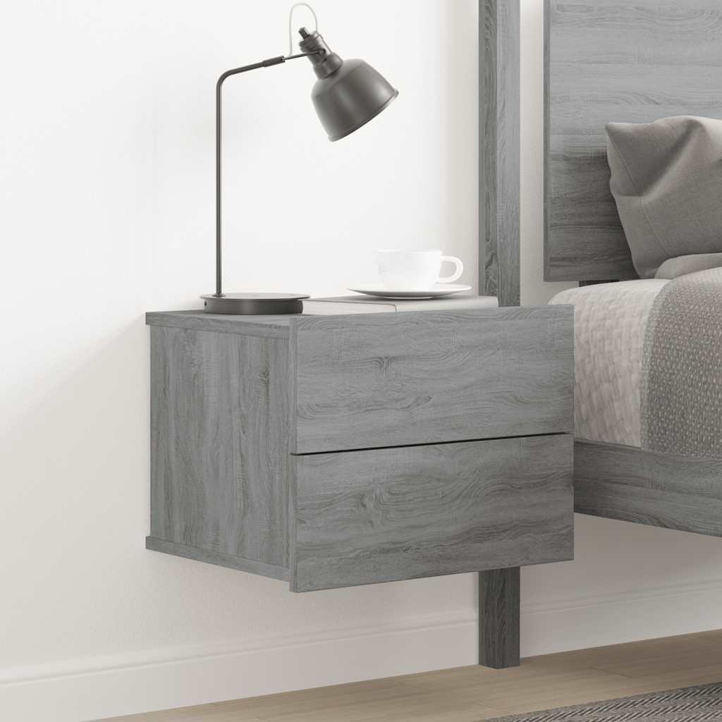 Vidaxl nachtkastje 40x30x30 cm bewerkt hout grijs sonoma eikenkleurig