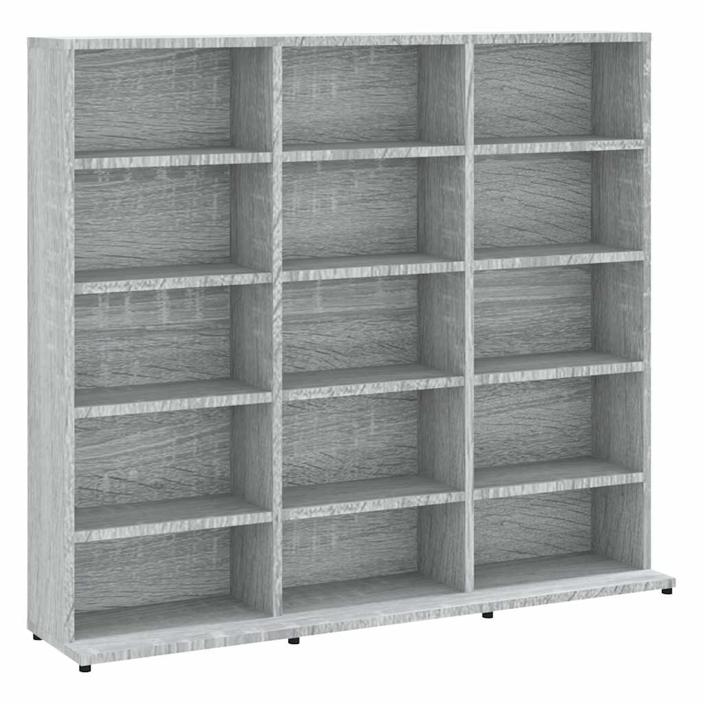 Vidaxl cd-kast 100x23x89,5 cm bewerkt hout grijs sonoma eikenkleurig