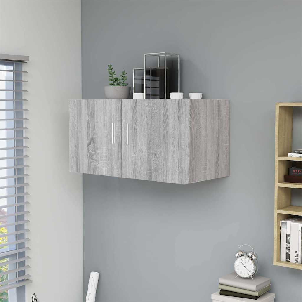 Vidaxl hangkast 80x39x40 cm bewerkt hout grijs sonoma eikenkleurig