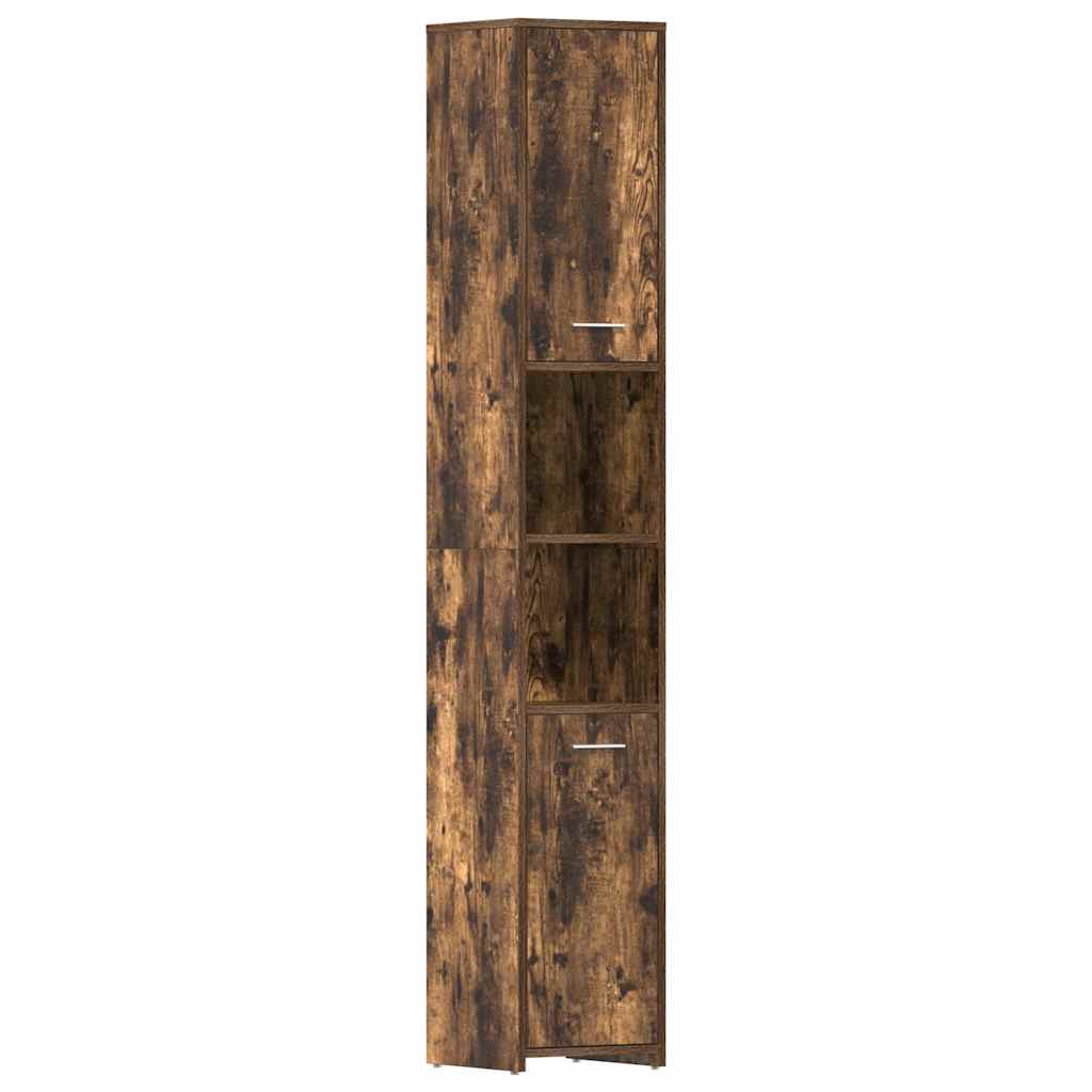 Vidaxl badkamerkast 30x30x183,5 cm bewerkt hout gerookt eikenkleurig