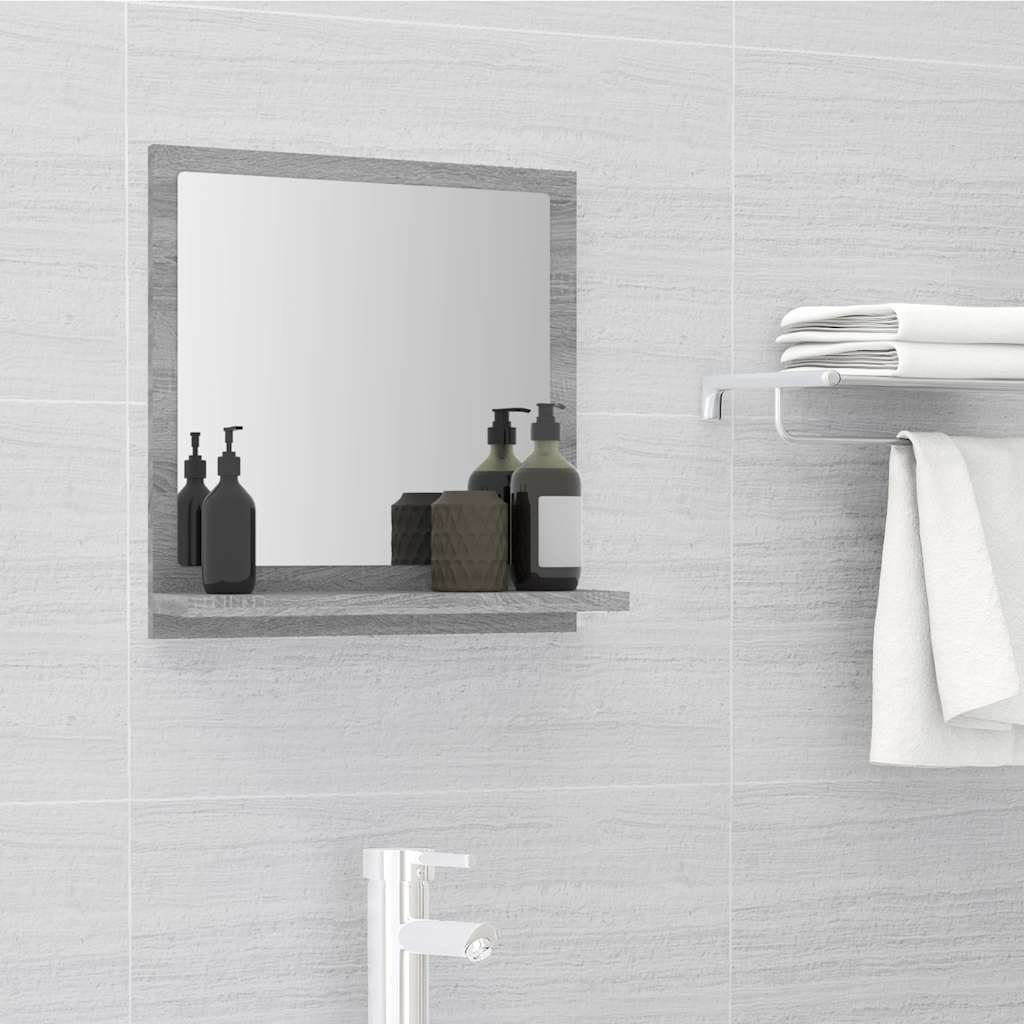 Vidaxl badkamerspiegel 40x10,5x37 cm bewerkt hout grijs sonoma eiken