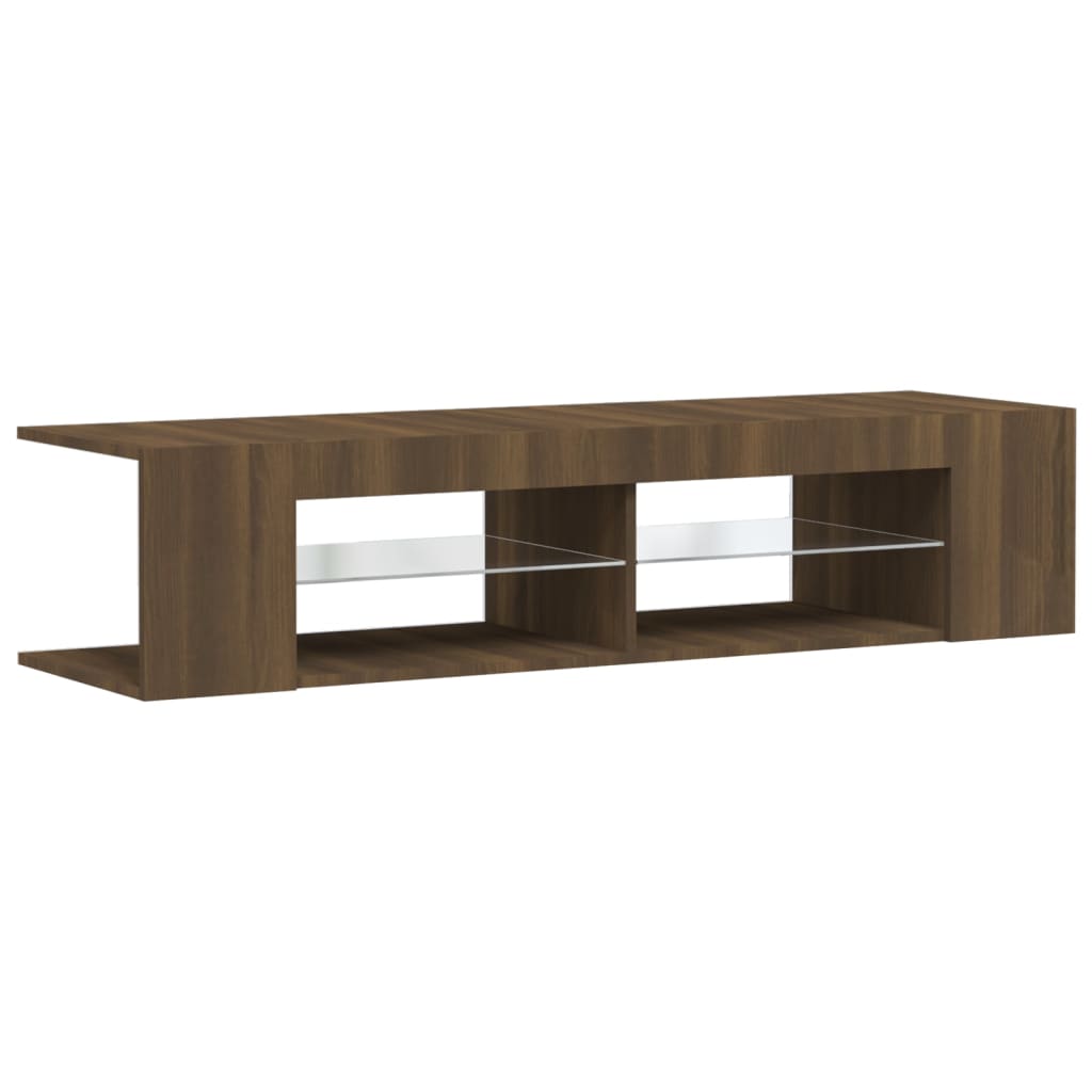 Vidaxl tv-meubel met led-verlichting 135x39x30 cm bruin eikenkleur