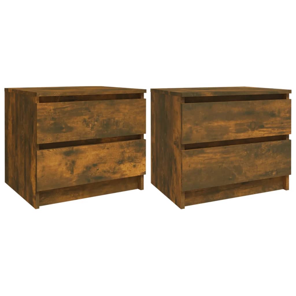 Vidaxl nachtkastjes 2 st 50x39x43,5 cm bewerkt hout gerookt eikenkleur