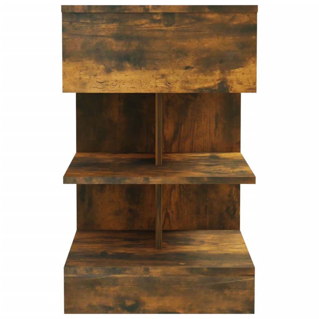 Vidaxl nachtkastje 40x35x65 cm bewerkt hout gerookt eikenkleurig