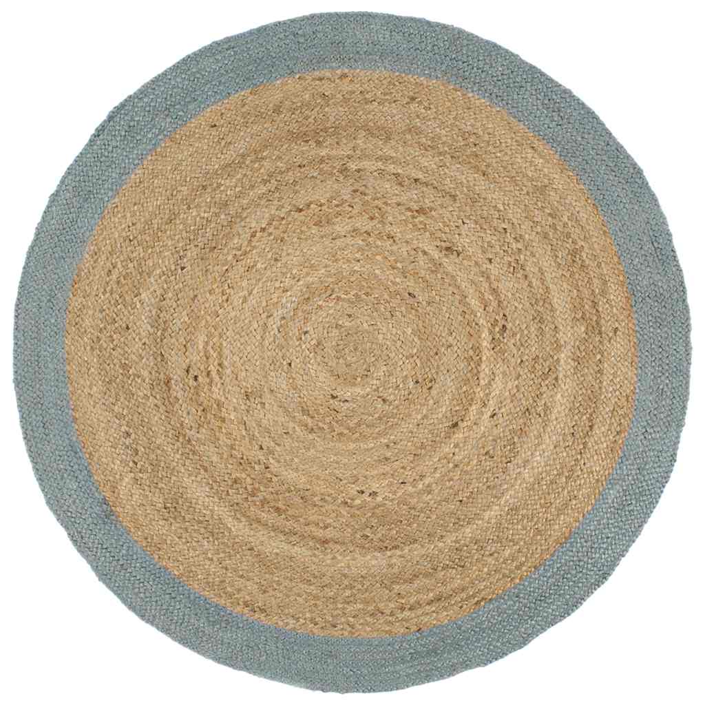 Vidaxl vloerkleed handgemaakt met olijfgroene rand 240 cm jute