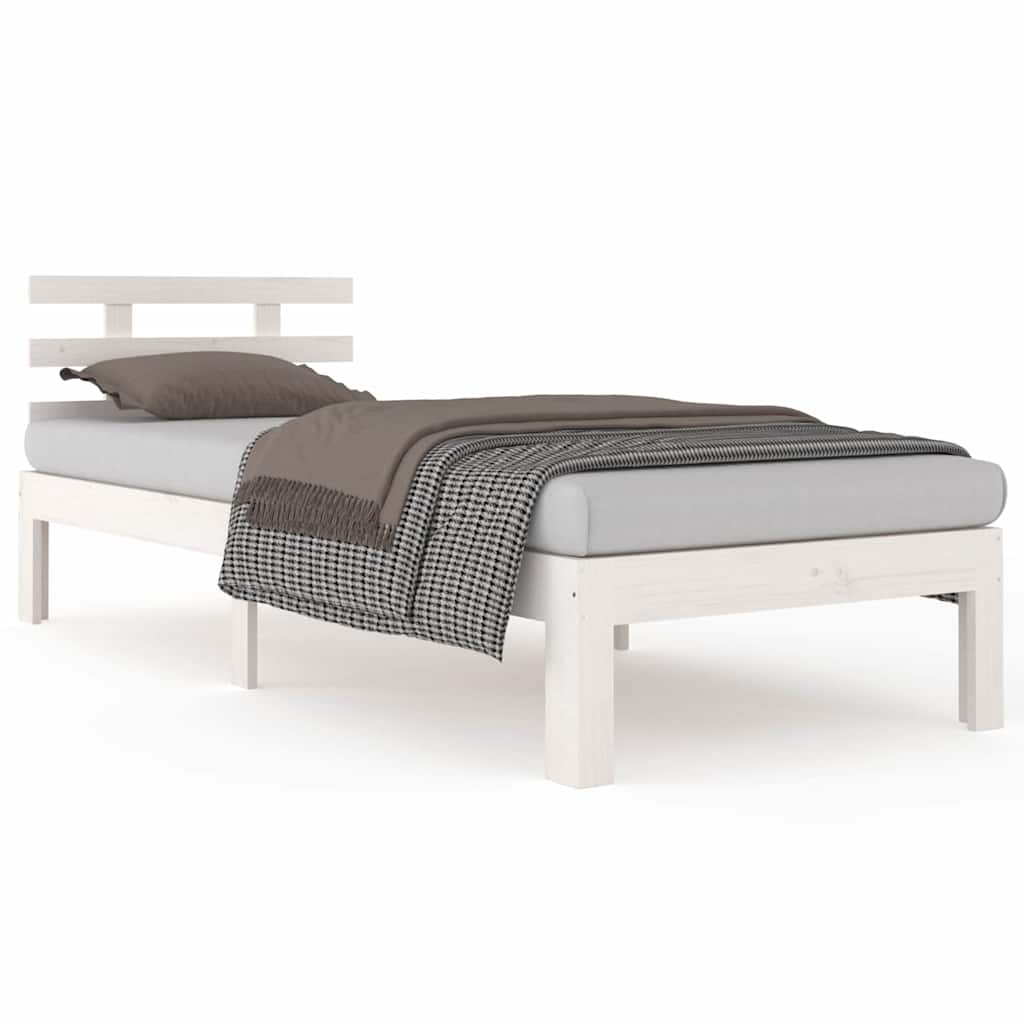 Vidaxl bedframe massief hout wit 90x190 cm