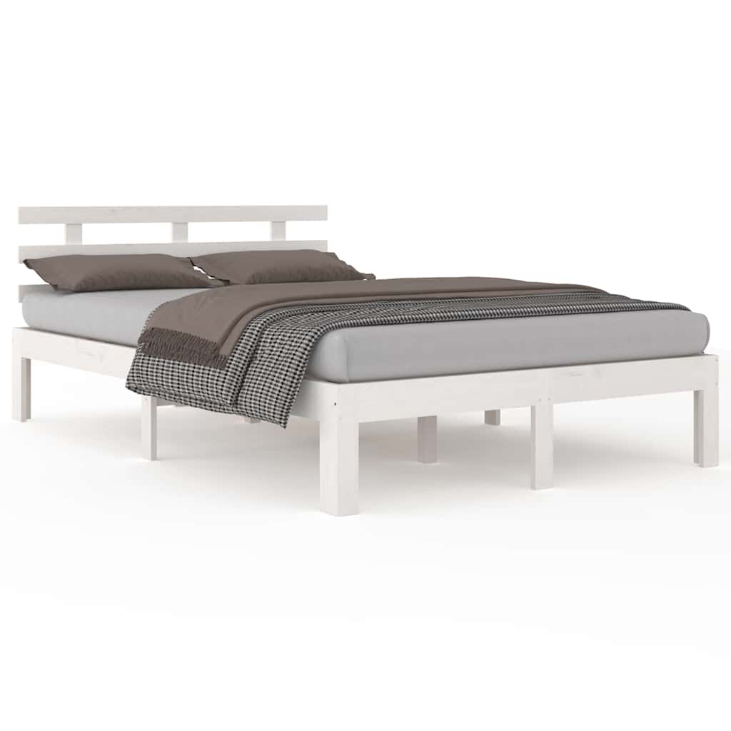 Vidaxl bedframe massief hout wit 180x200 cm