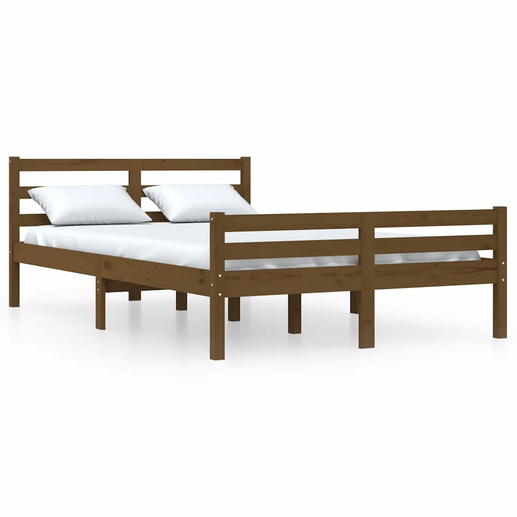 Vidaxl bedframe massief hout honingbruin 135x190 cm