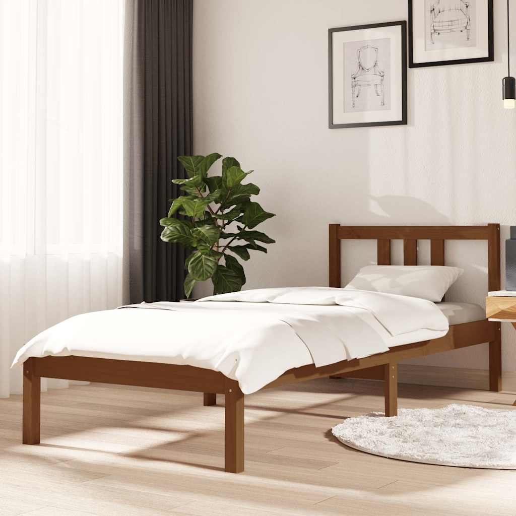 Vidaxl bedframe massief hout honingbruin 75x190 cm