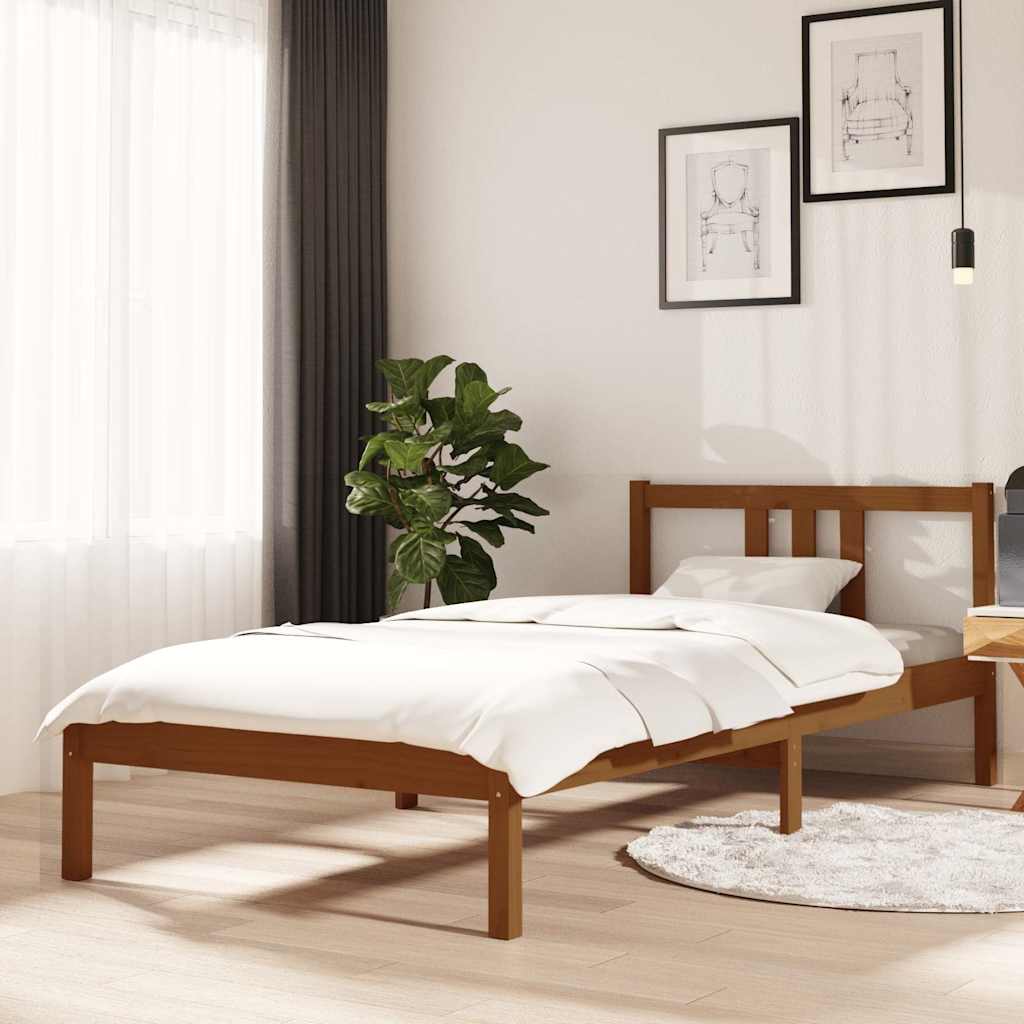 Vidaxl bedframe massief hout honingbruin 90x200 cm