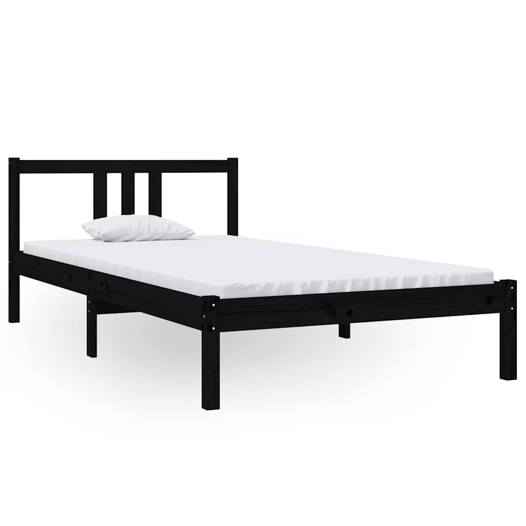 Vidaxl bedframe massief hout zwart 100x200 cm
