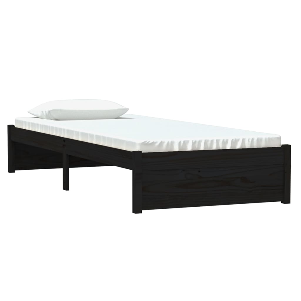 Vidaxl bedframe massief hout zwart 75x190 cm