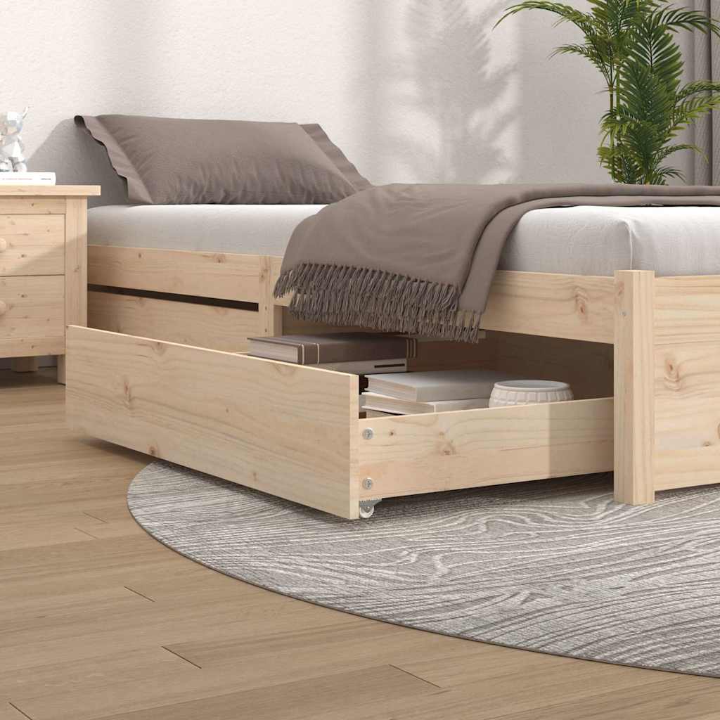 Vidaxl bedlades 2 st massief grenenhout