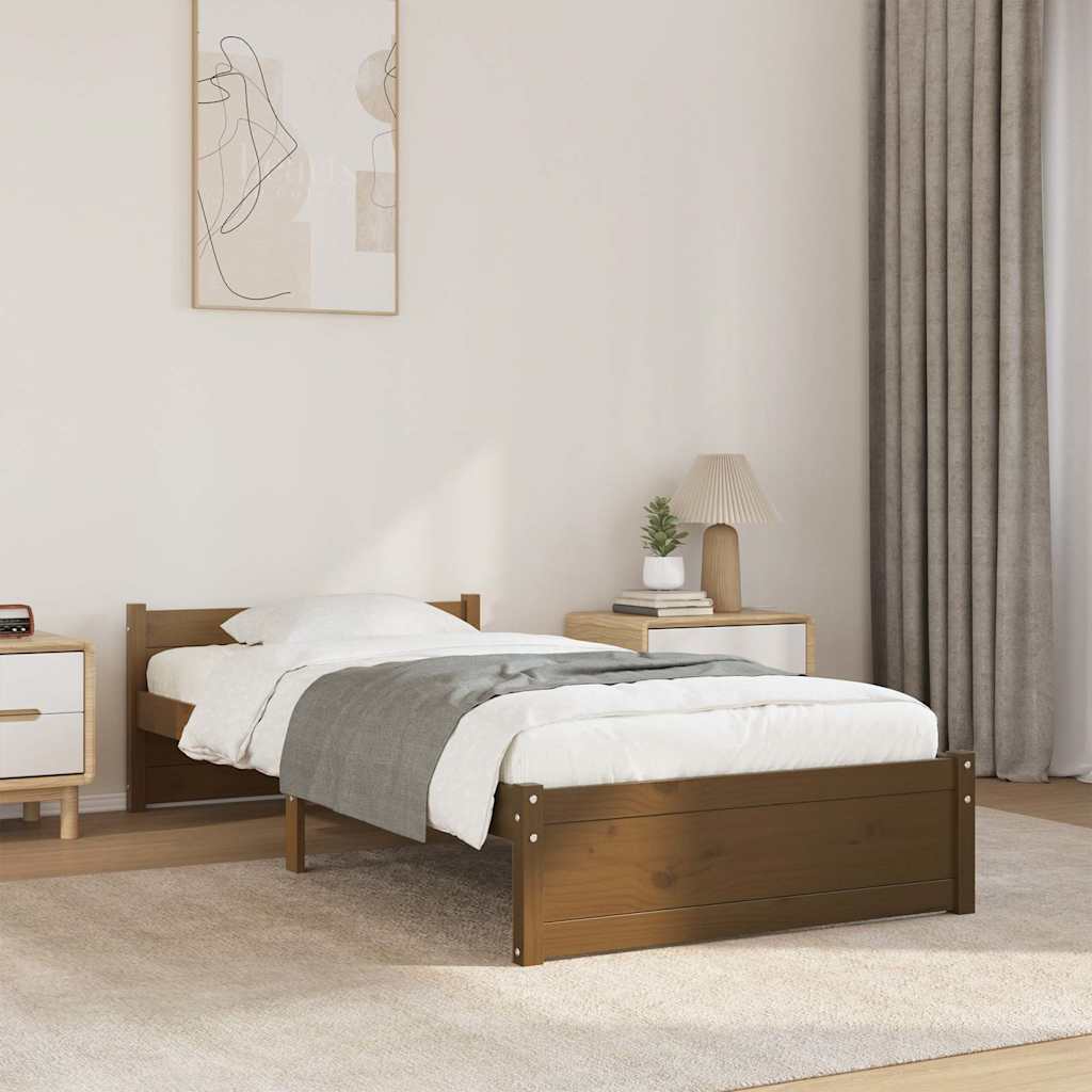 Vidaxl bedframe massief hout honingbruin 75x190 cm