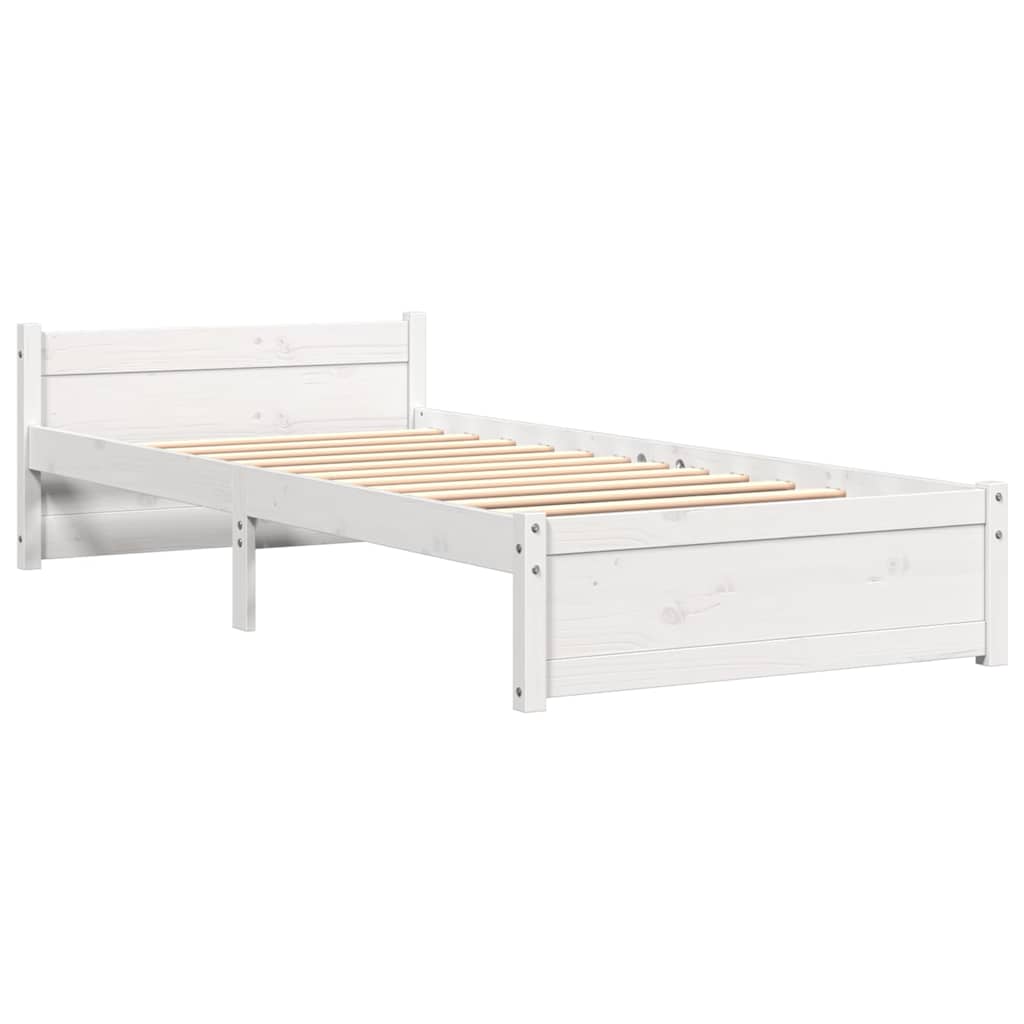 Vidaxl bedframe massief hout wit 100x200 cm