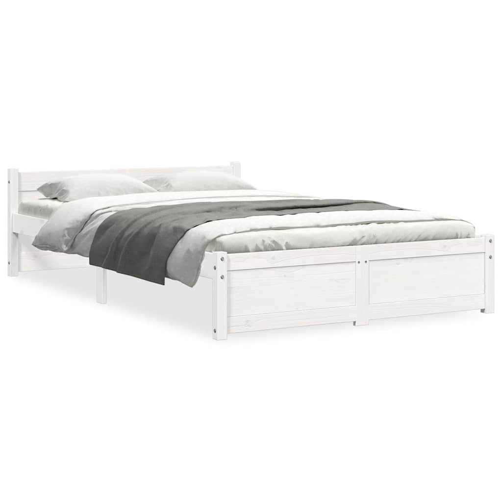 Vidaxl bedframe massief hout wit 120x200 cm