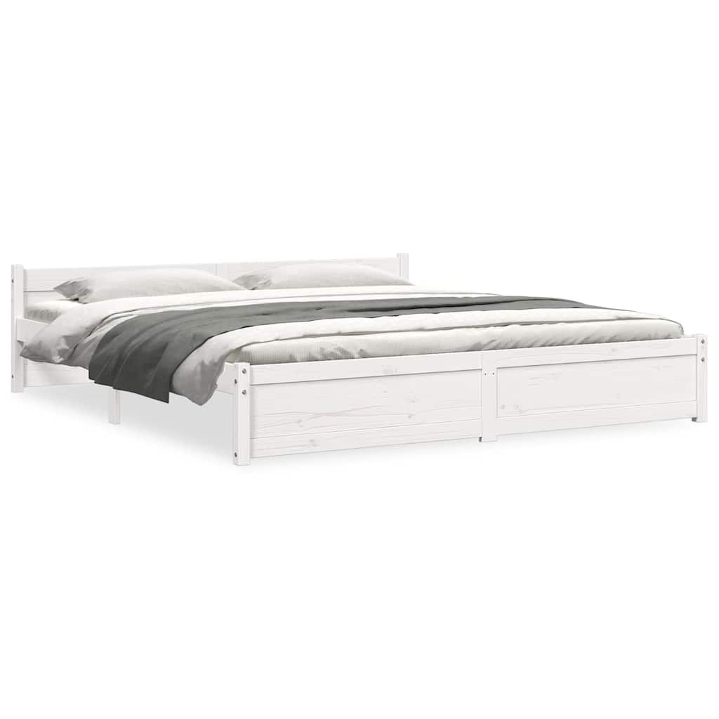Vidaxl bedframe massief hout wit 180x200 cm