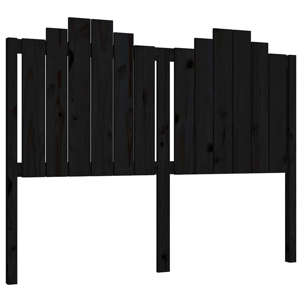 Vidaxl hoofdbord 146x4x110 cm massief grenenhout zwart