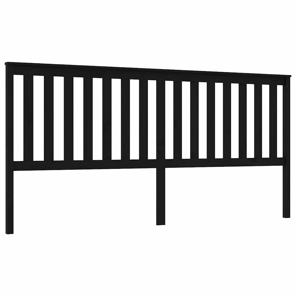 Vidaxl hoofdbord 206x6x101 cm massief grenenhout zwart