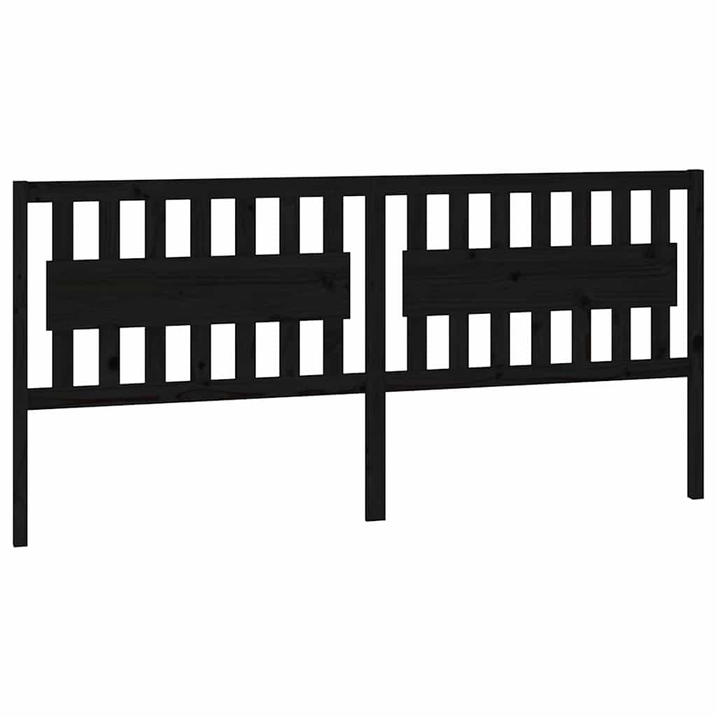 Vidaxl hoofdbord 205,5x4x100 cm massief grenenhout zwart