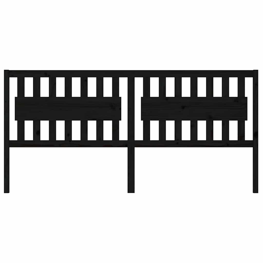 Vidaxl hoofdbord 205,5x4x100 cm massief grenenhout zwart