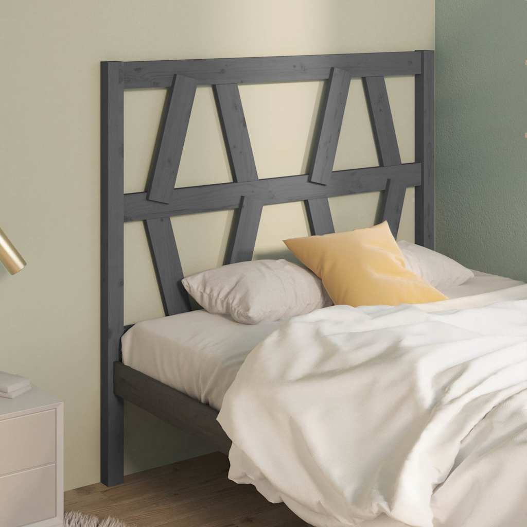 Vidaxl hoofdbord 106x4x100 cm massief grenenhout grijs