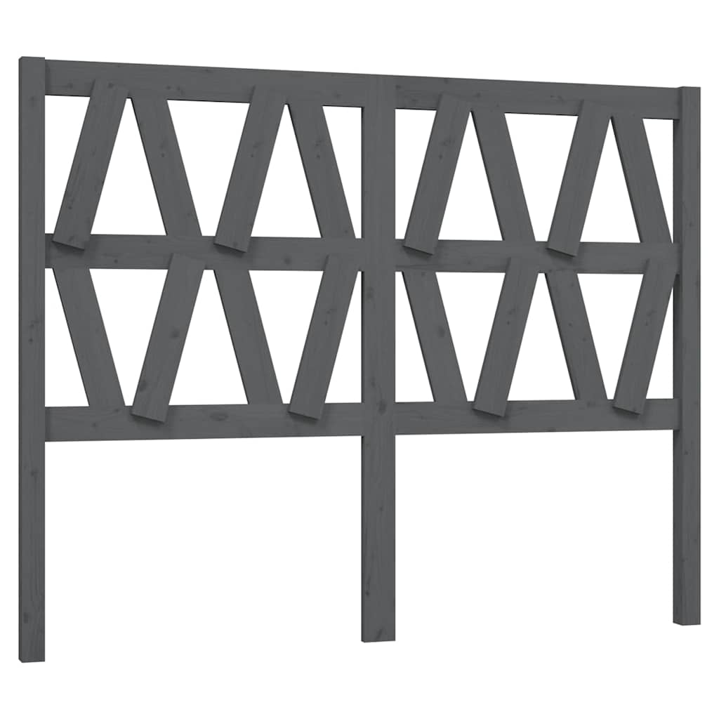 Vidaxl hoofdbord 146x4x100 cm massief grenenhout grijs