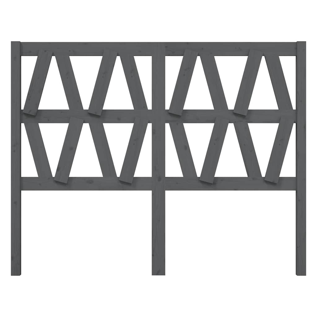 Vidaxl hoofdbord 146x4x100 cm massief grenenhout grijs