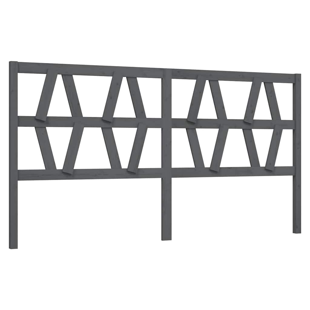 Vidaxl hoofdbord 206x4x100 cm massief grenenhout grijs