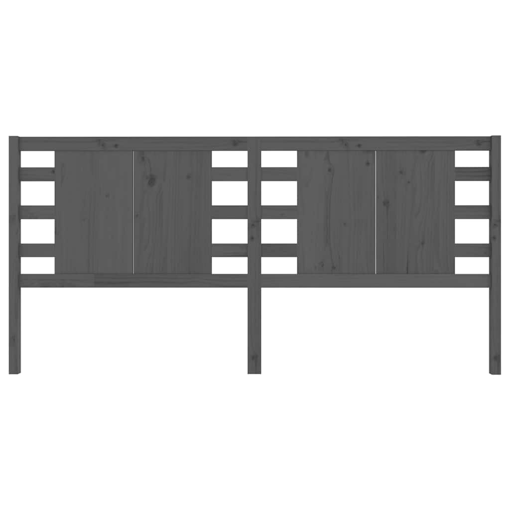 Vidaxl hoofdbord 146x4x100 cm massief grenenhout grijs
