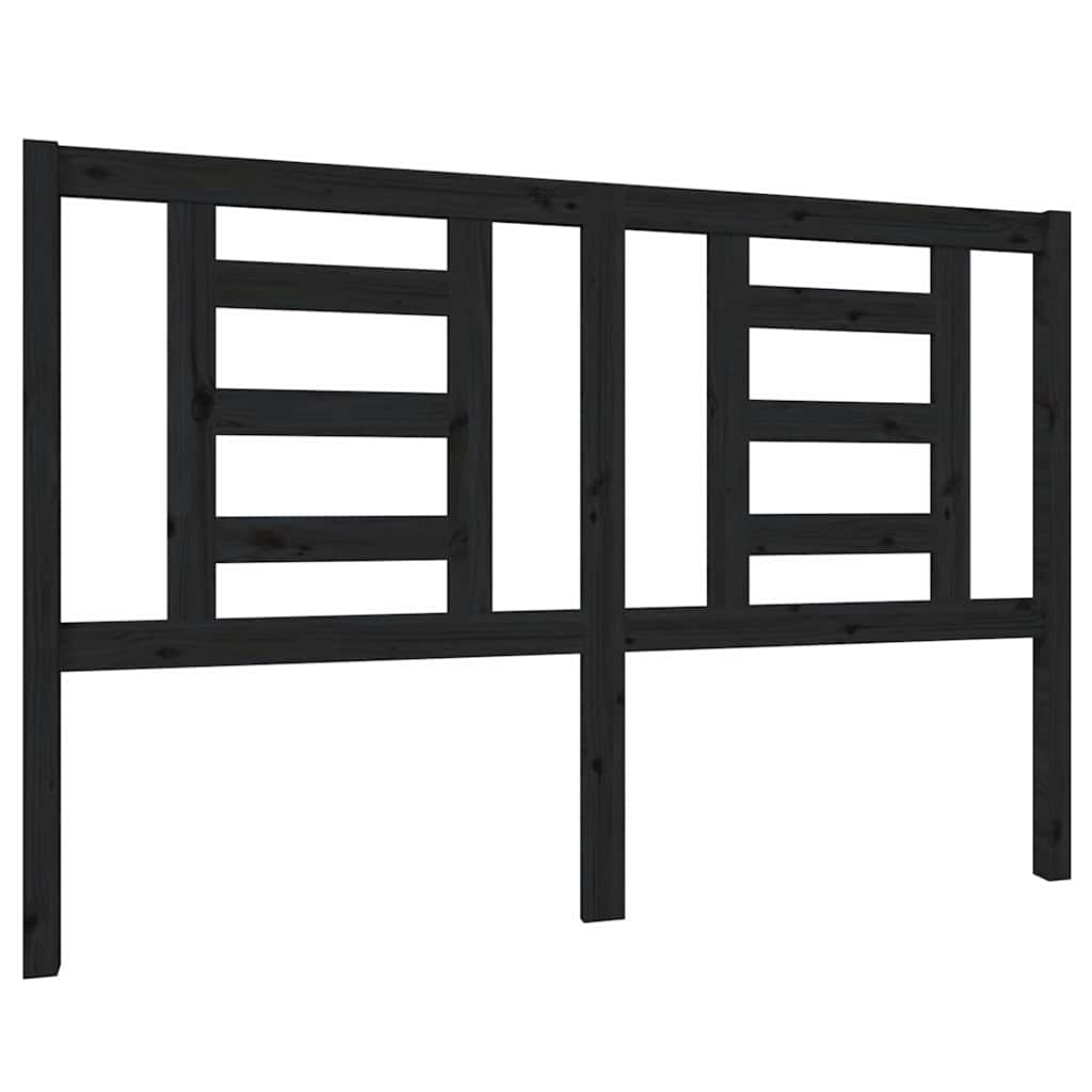 Vidaxl hoofdbord 146x4x100 cm massief grenenhout zwart