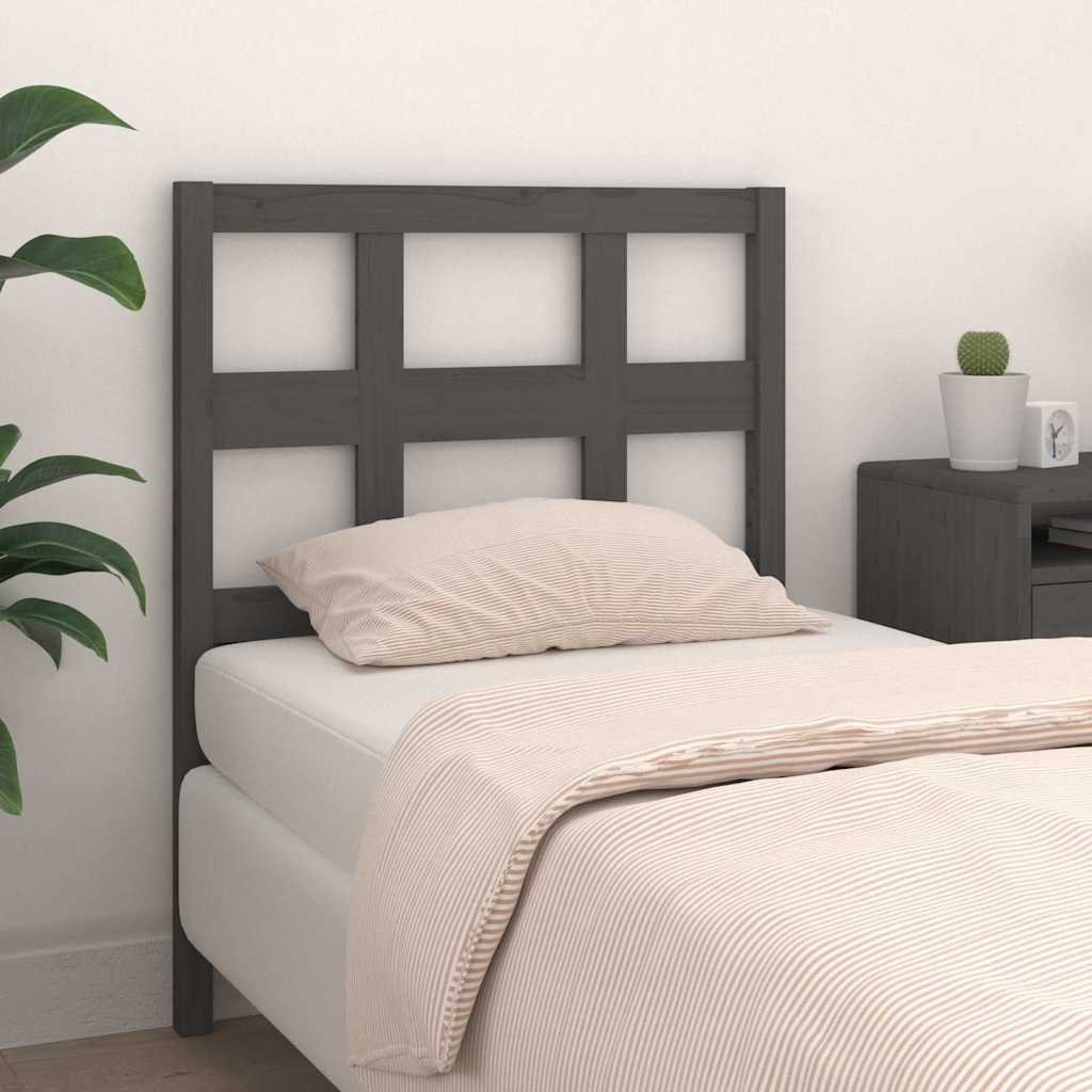 Vidaxl hoofdbord 80,5x4x100 cm massief grenenhout grijs